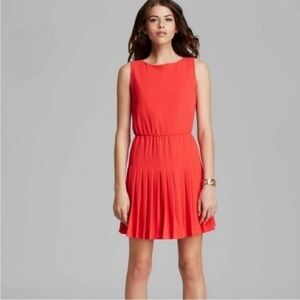 Alice & Olivia Dress Women’s Sz XS Red Pleated A-Line Mini Sleeveless Party *P4